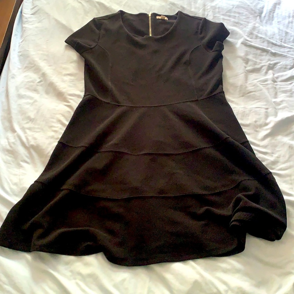 XL Black Flared Little Black Dress
